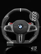 Carismo Steering Wheel For BMW G-Series (M Performance Wheel) - Signature - Gloss Carbon - Alcantara