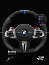 Carismo Steering Wheel For BMW G-Series (M Performance Wheel) - Signature - Gloss Carbon - Alcantara