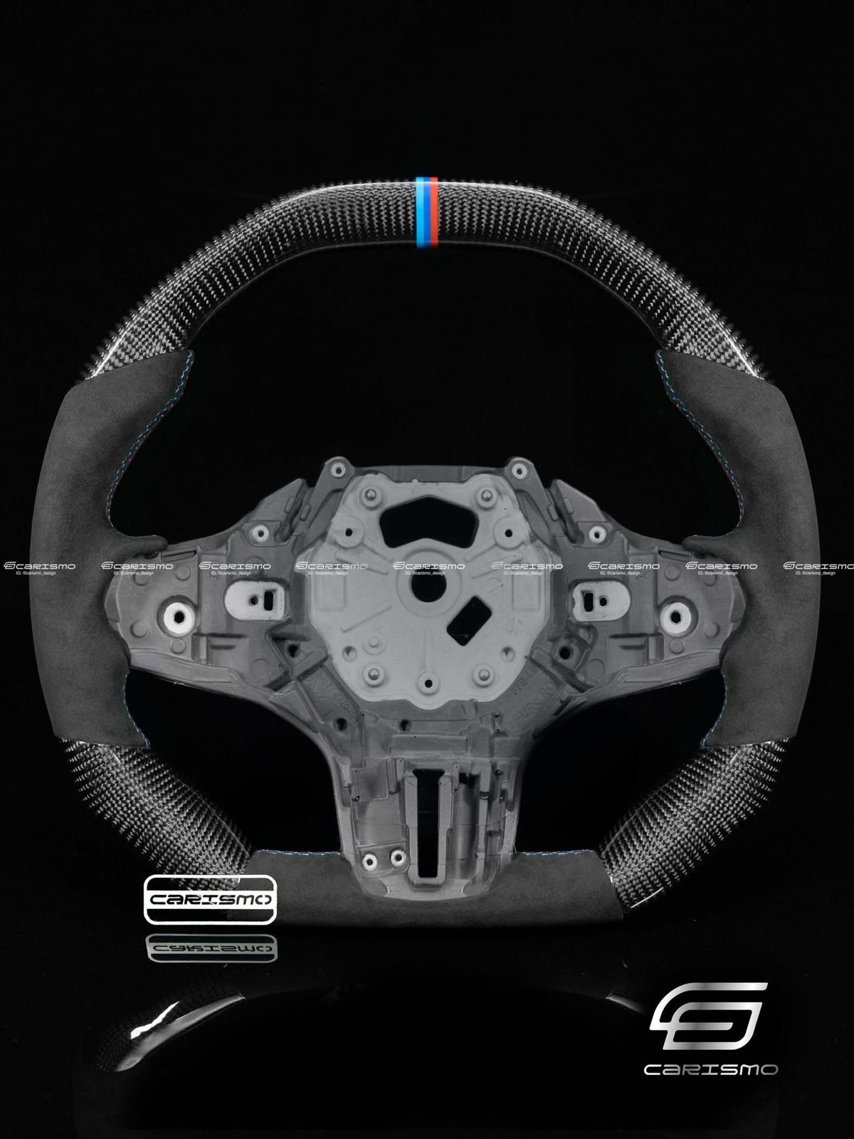 Carismo Steering Wheel For BMW G-Series (M Performance Wheel) - Signature - Gloss Carbon - Alcantara