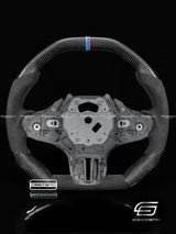 Carismo Steering Wheel For BMW G-Series (M Performance Wheel) - Signature - Gloss Carbon - Alcantara