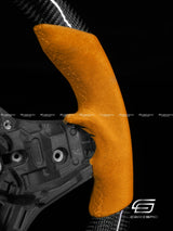 Carismo Steering Wheel For BMW G-Series (M Performance Wheel) - Signature - Gloss Carbon - Orange Alcantara