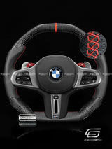 Carismo Steering Wheel For BMW G-Series (M Performance Wheel) - Signature - Gloss Carbon - Perforated Leather