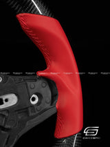 Carismo Steering Wheel For BMW G-Series (M Performance Wheel) - Signature - Gloss Carbon - Red Smooth Leather