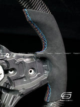 Carismo Steering Wheel For BMW G-Series (M Performance Wheel) - Signature (Heated) - Gloss Carbon - Alcantara