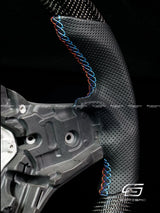Carismo Steering Wheel For BMW G-Series (M Performance Wheel) - Signature (Heated) - Gloss Carbon - Perforated Leather