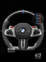 Carismo Steering Wheel For BMW G-Series (M Performance Wheel) - Sport - Gloss Carbon - Alcantara