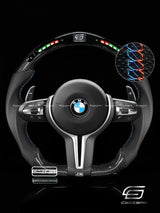 Carismo Steering Wheel For BMW F-Series (M Performance Wheels) - Classic RPM LED - Gloss Carbon - Perforated Leather