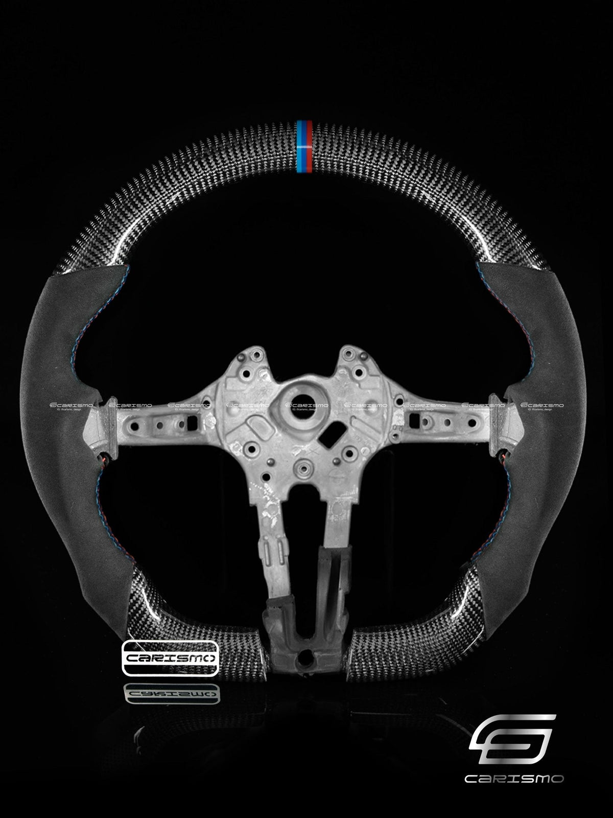 Carismo Steering Wheel For BMW F-Series (M Performance Wheels) - Sport - Gloss Carbon - Alcantara