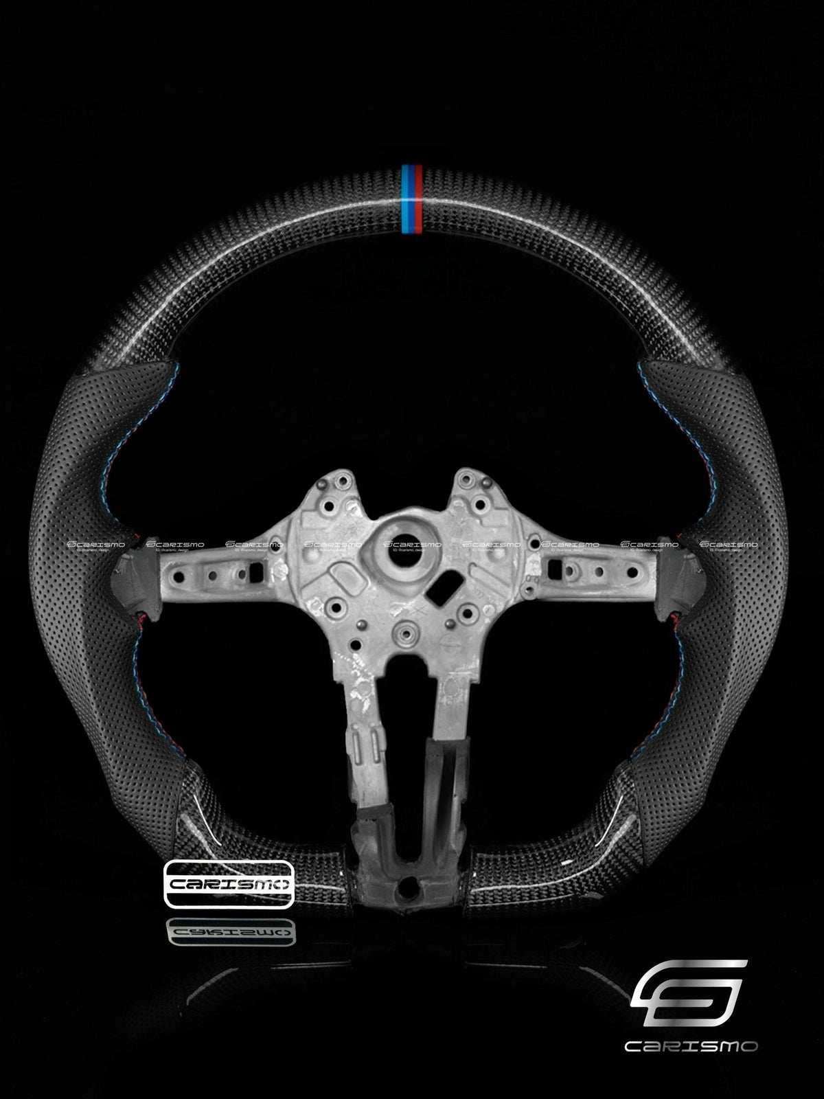 Carismo Steering Wheel For BMW F-Series (M Performance Wheels) - Sport - Gloss Carbon - Perforated Leather