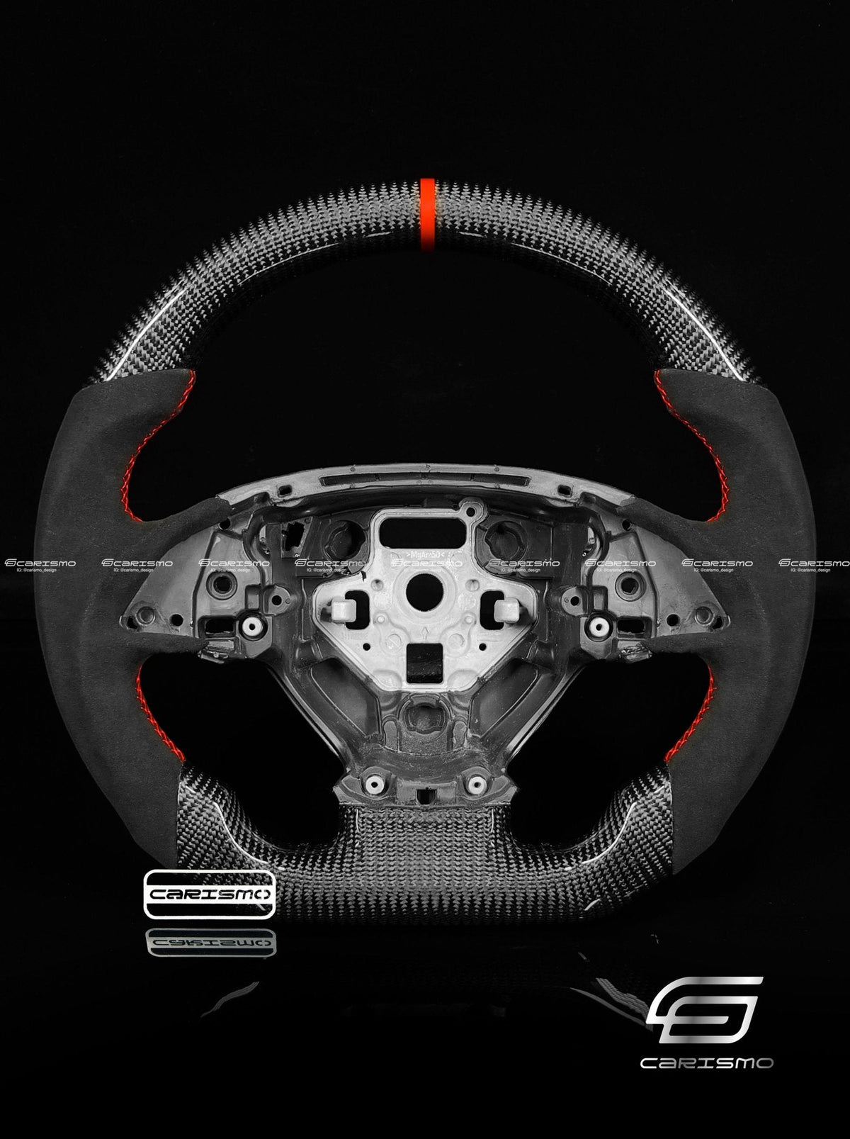 Carismo Steering Wheel For Chevrolet Corvette (C7) - Sport - Gloss Carbon - Alcantara