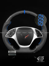 Carismo Steering Wheel For Chevrolet Corvette (C7) - Sport - Gloss Carbon - Perforated Leather