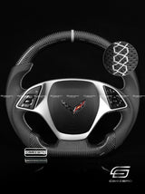 Carismo Steering Wheel For Chevrolet Corvette (C7) - Sport - Gloss Carbon - Perforated Leather