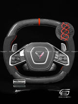 Carismo Steering Wheel For Chevrolet Corvette (C8) - Signature - Gloss Carbon - Alcantara