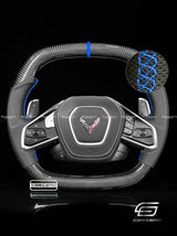 Carismo Steering Wheel For Chevrolet Corvette (C8) - Signature - Gloss Carbon - Perforated Leather
