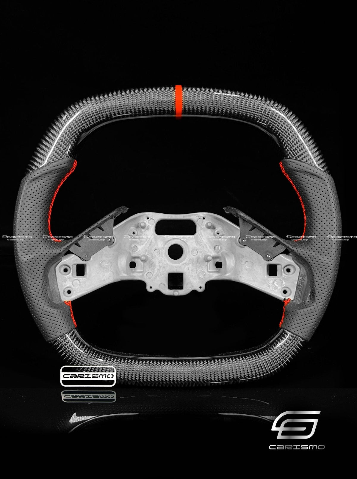 Carismo Steering Wheel For Chevrolet Corvette (C8) - Signature - Gloss Carbon - Perforated Leather