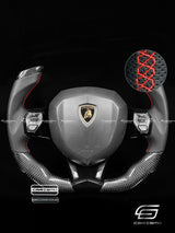 Carismo Steering Wheel For Lamborghini Aventador - F1 Competition - Gloss Carbon - Perforated Leather
