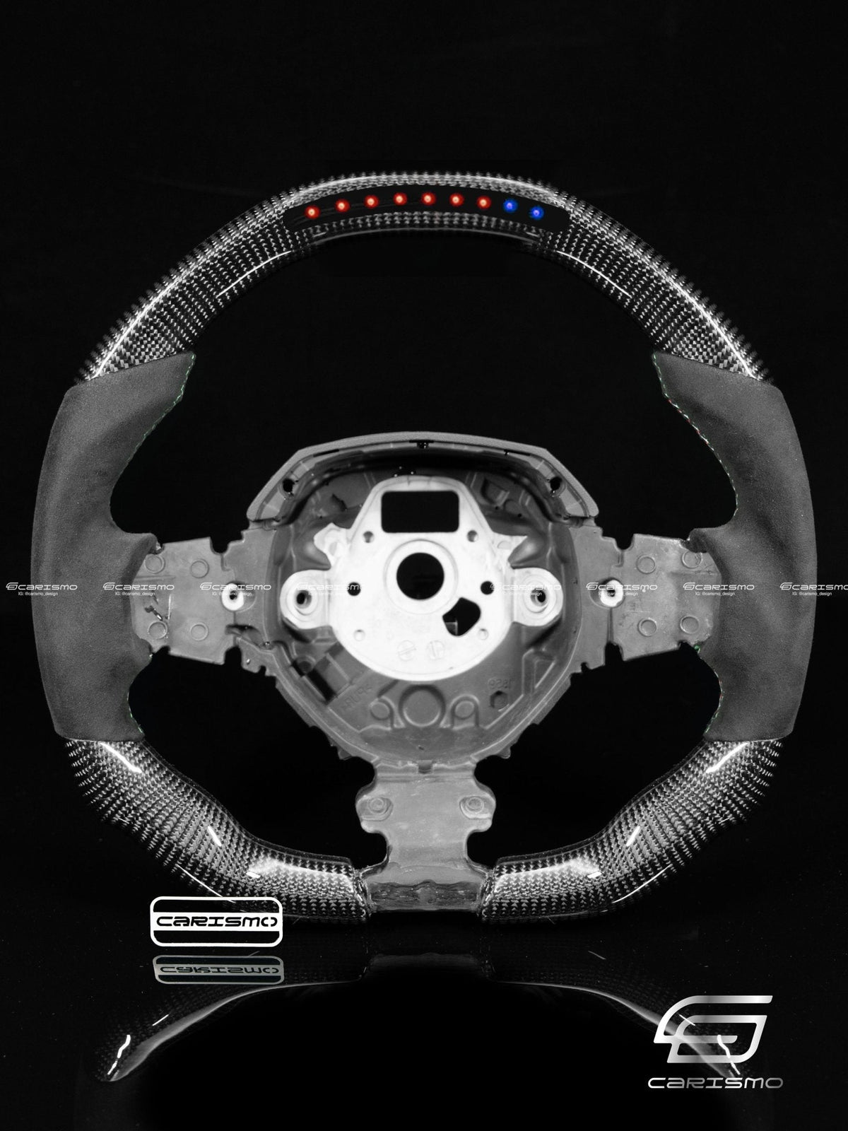 Carismo Steering Wheel For Lamborghini Aventador - Sequential RPM LED - Gloss Carbon - Alcantara