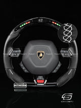 Carismo Steering Wheel For Lamborghini Huracan - Classic RPM LED - Gloss Carbon - Smooth Leather
