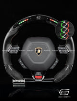 Carismo Steering Wheel For Lamborghini Huracan - Classic RPM LED - Gloss Carbon - Smooth Leather