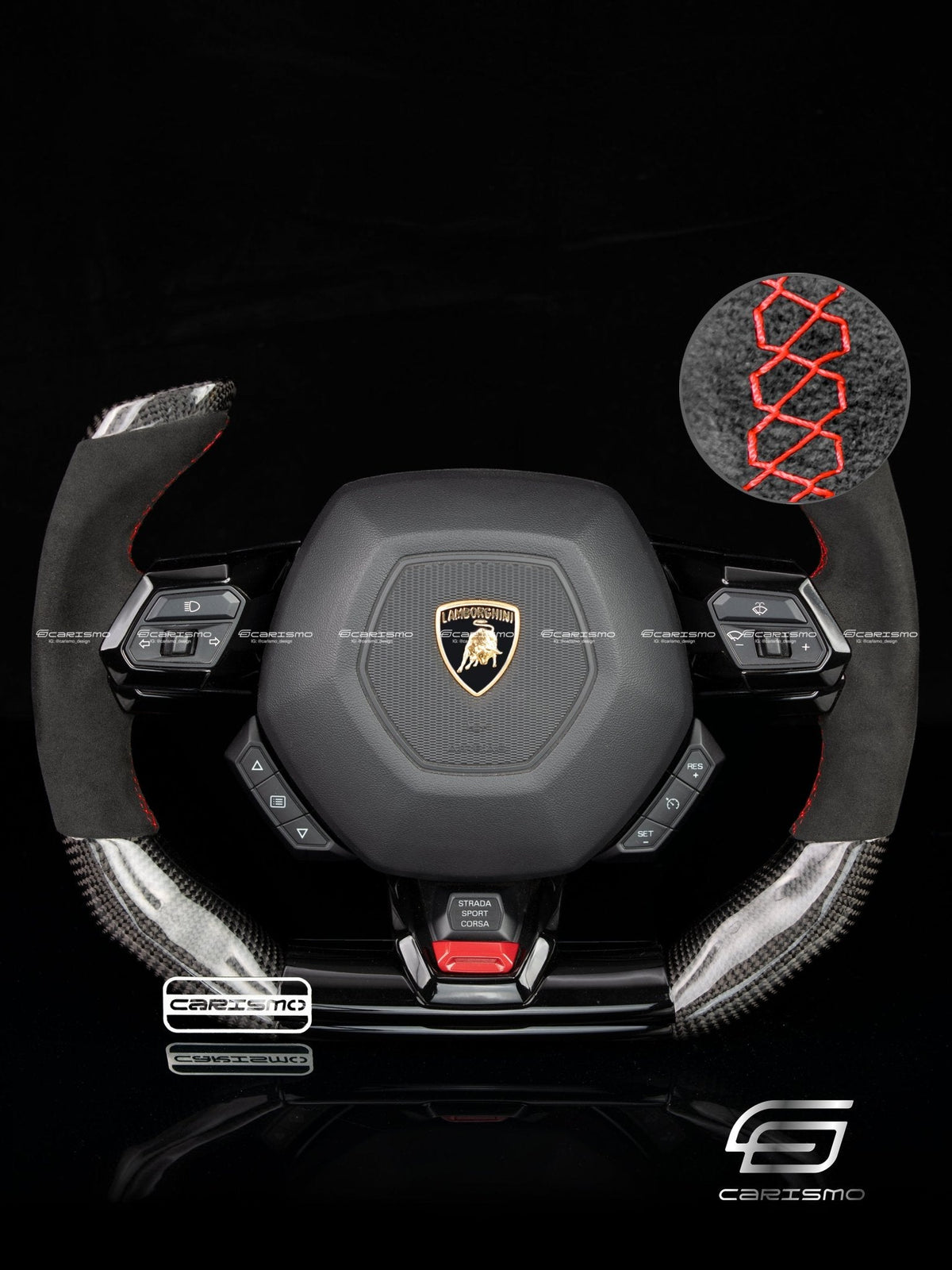Carismo Steering Wheel For Lamborghini Huracan - F1 Competition - Gloss Carbon - Alcantara