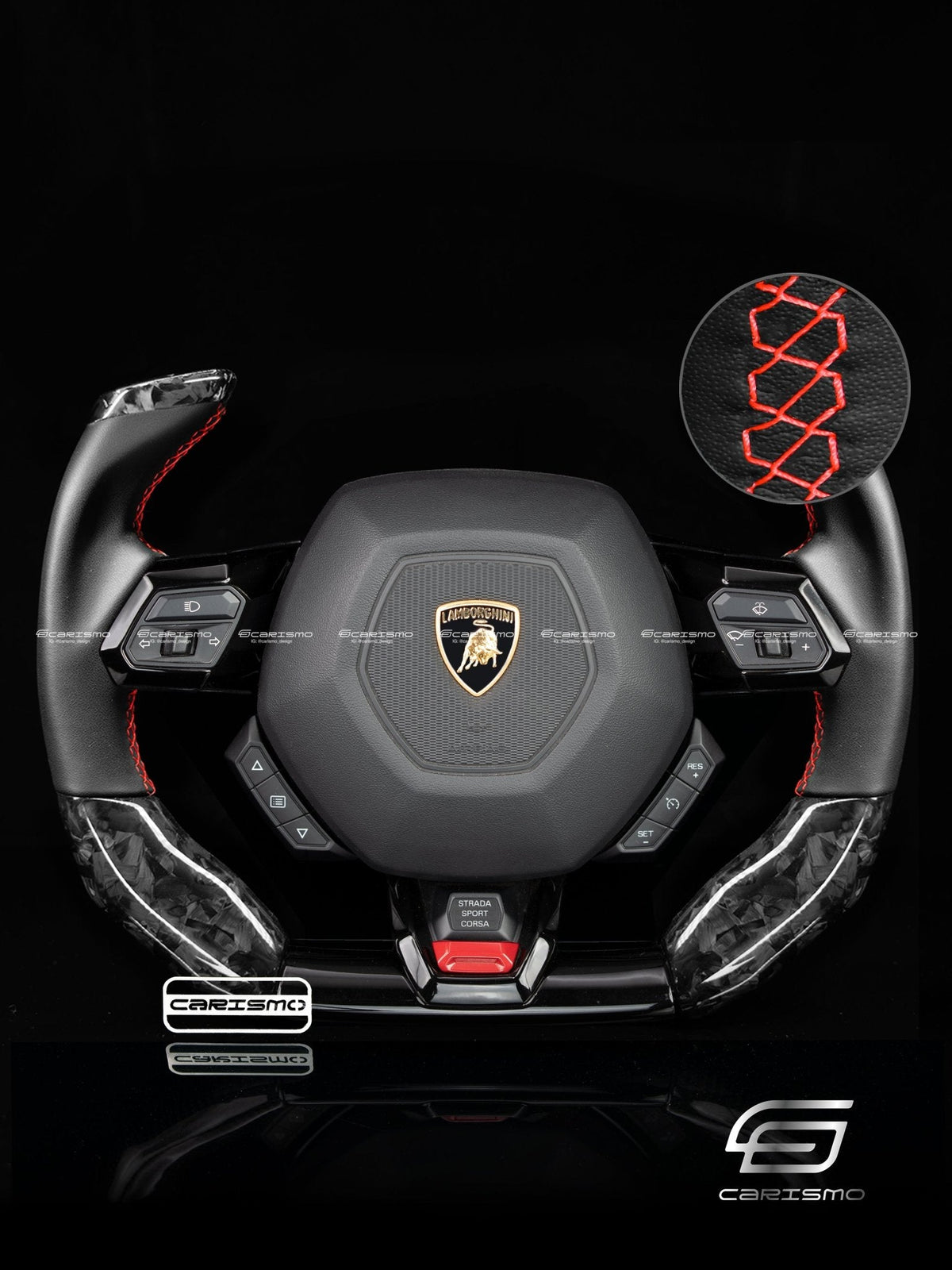 Carismo Steering Wheel For Lamborghini Huracan - F1 Competition - Gloss Forged Carbon - Smooth Leather
