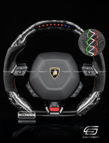Carismo Steering Wheel For Lamborghini Huracan - Sequential RPM LED - Gloss Forged Carbon - Alcantara