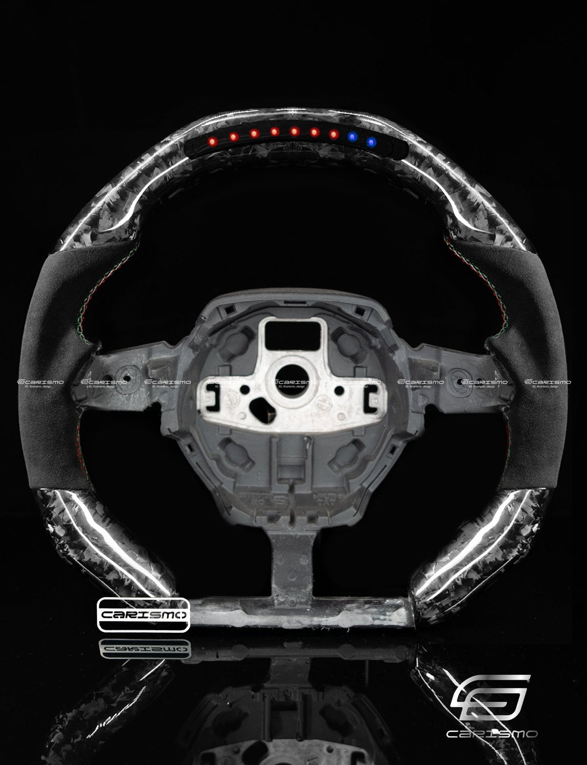 Carismo Steering Wheel For Lamborghini Huracan - Sequential RPM LED - Gloss Forged Carbon - Alcantara