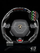 Carismo Steering Wheel For Lamborghini Huracan - Sequential RPM LED - Gloss Forged Carbon - Smooth Leather