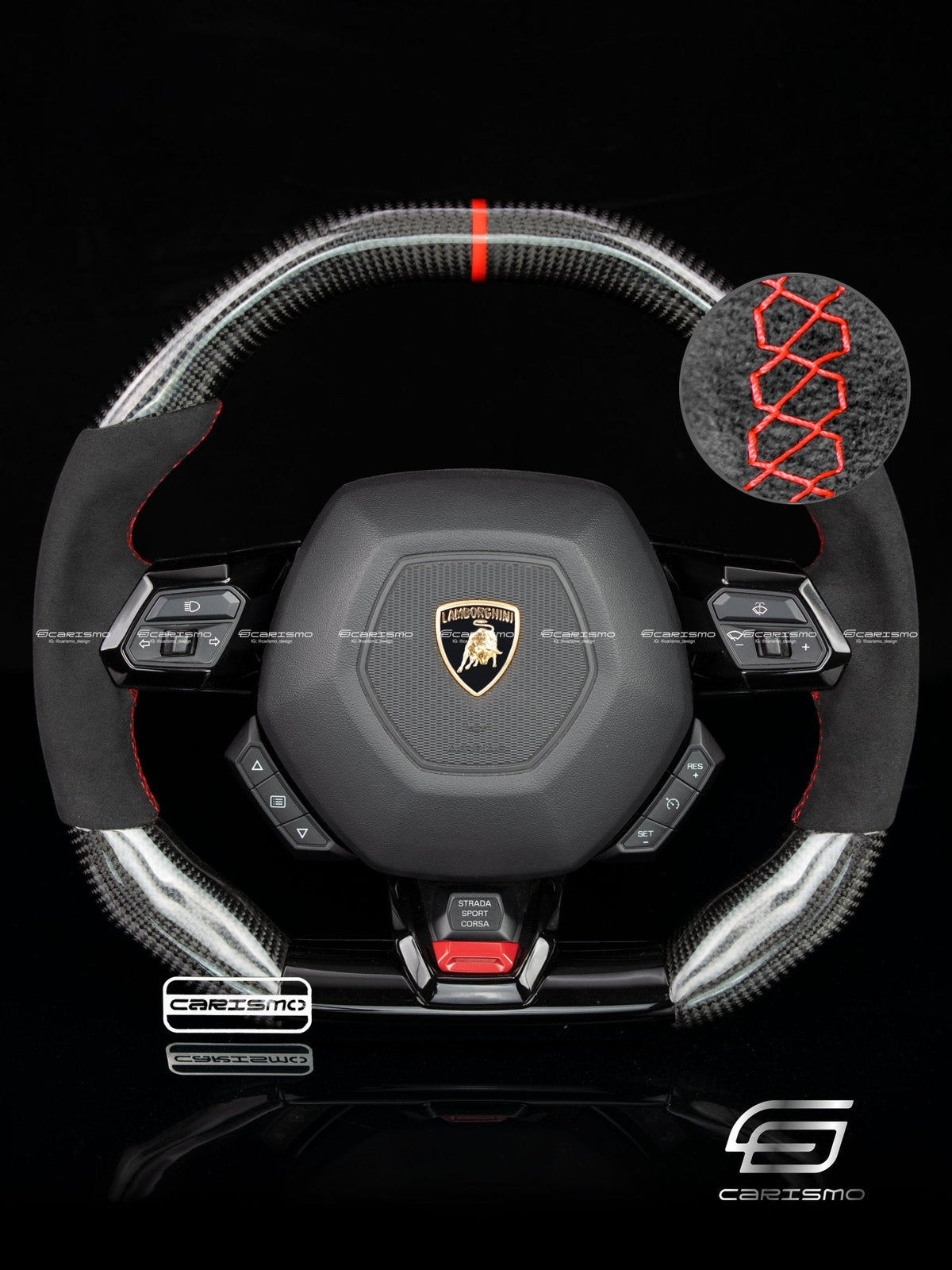 Carismo Steering Wheel For Lamborghini Huracan - Signature - Gloss Carbon - Alcantara