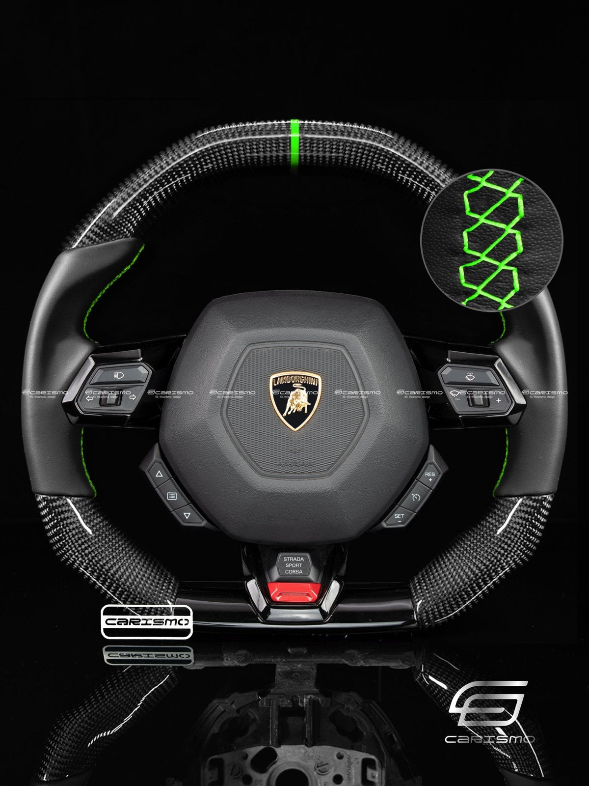 Carismo Steering Wheel For Lamborghini Huracan - Signature - Gloss Carbon - Smooth Leather