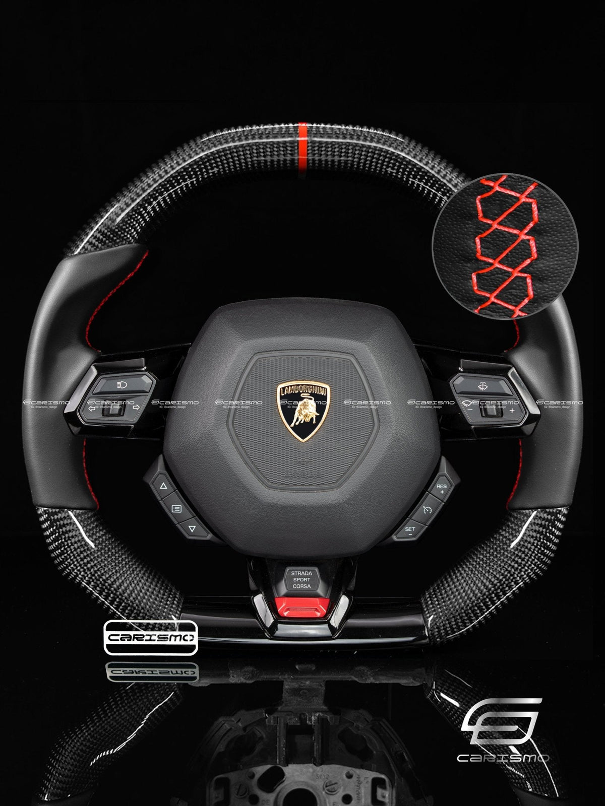 Carismo Steering Wheel For Lamborghini Huracan - Signature - Gloss Carbon - Smooth Leather