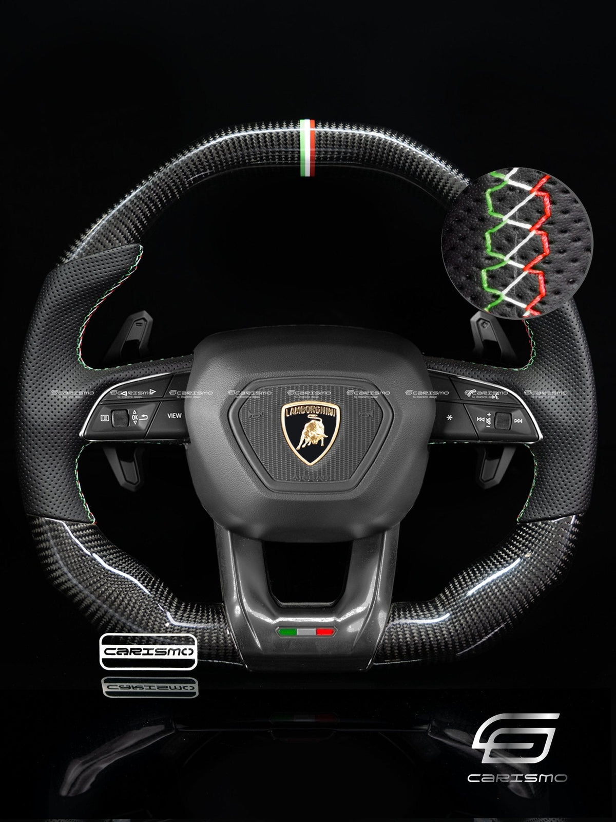 Carismo Steering Wheel For Lamborghini Urus - Signature - Gloss Carbon - Perforated Leather
