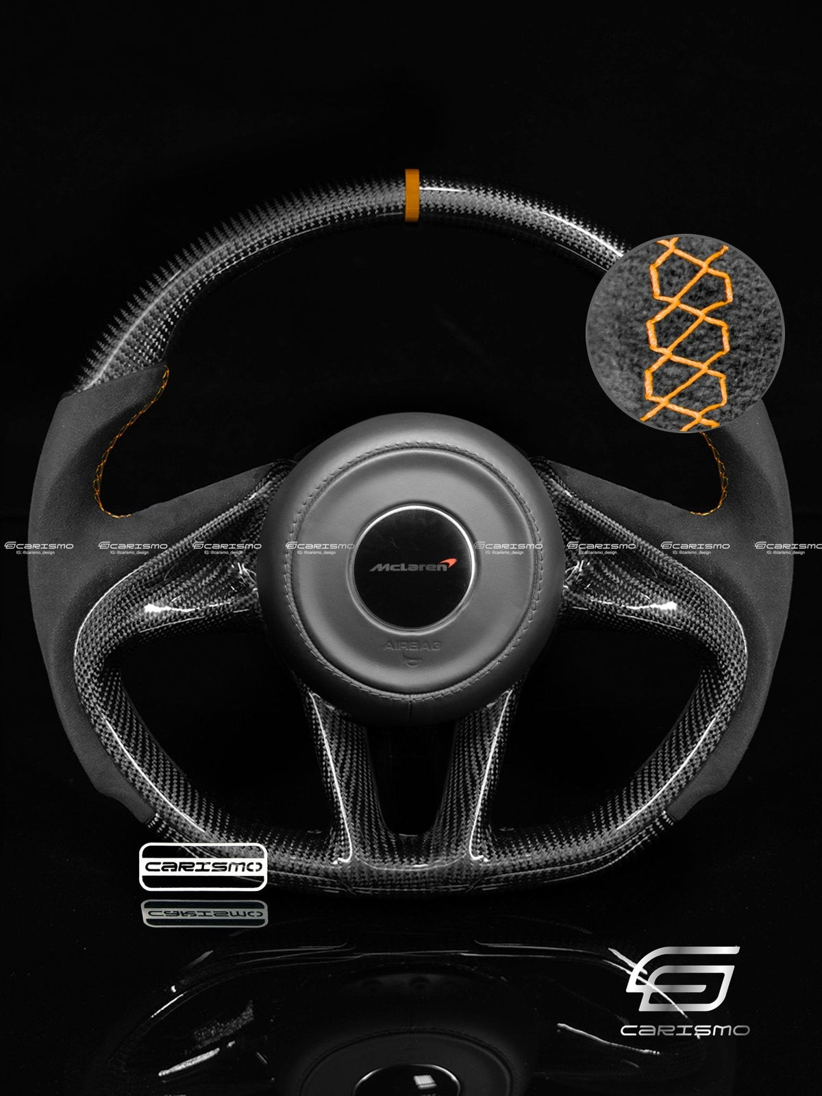 Carismo Steering Wheel For McLaren Super Series - Sport - Gloss Carbon - Alcantara