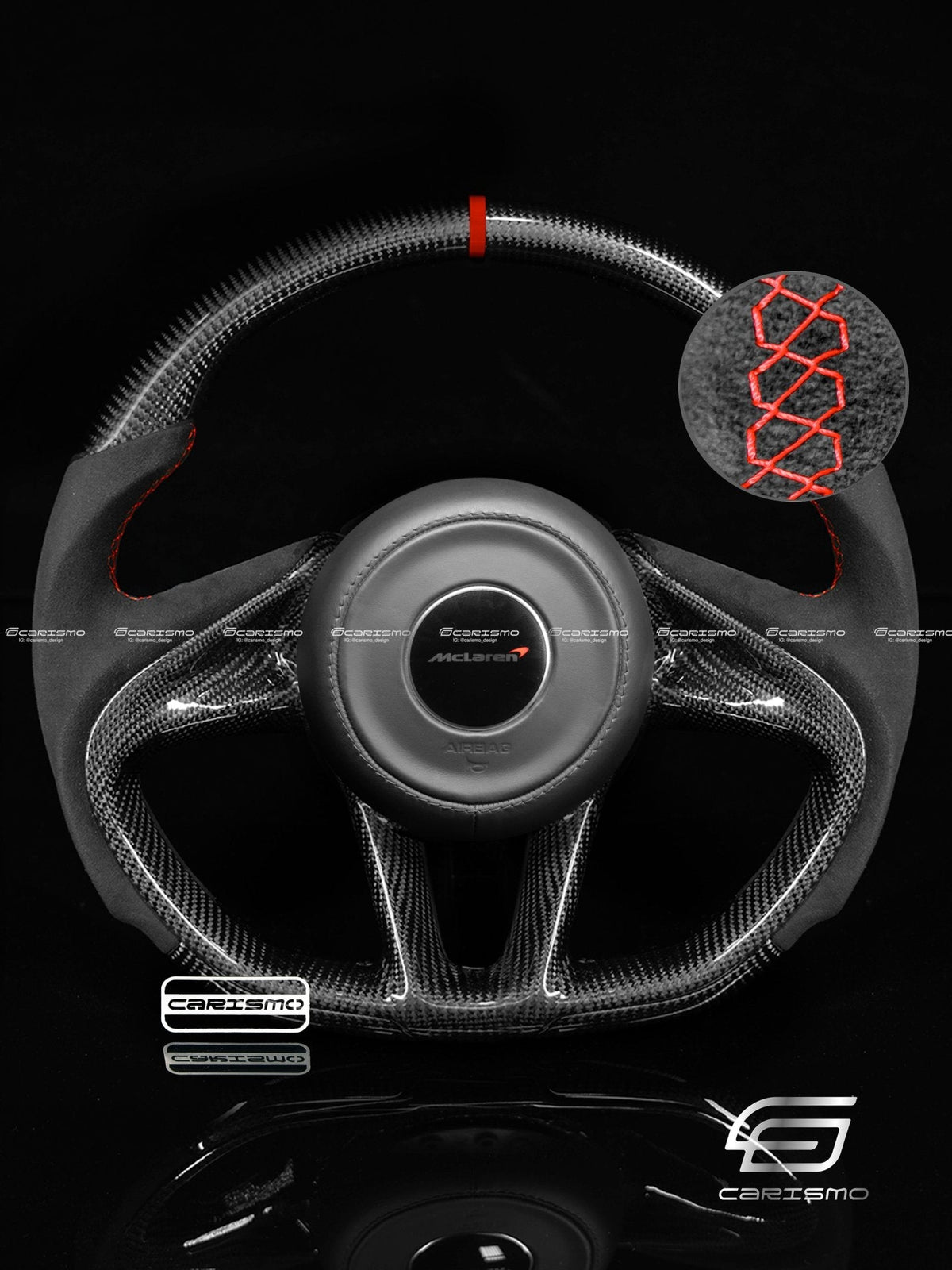 Carismo Steering Wheel For McLaren Super Series - Sport - Gloss Carbon - Alcantara