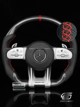 Carismo Steering Wheel For Mercedes/AMG (2020 AMG Performance Wheel) - Sport - Gloss Carbon - Perforated Leather