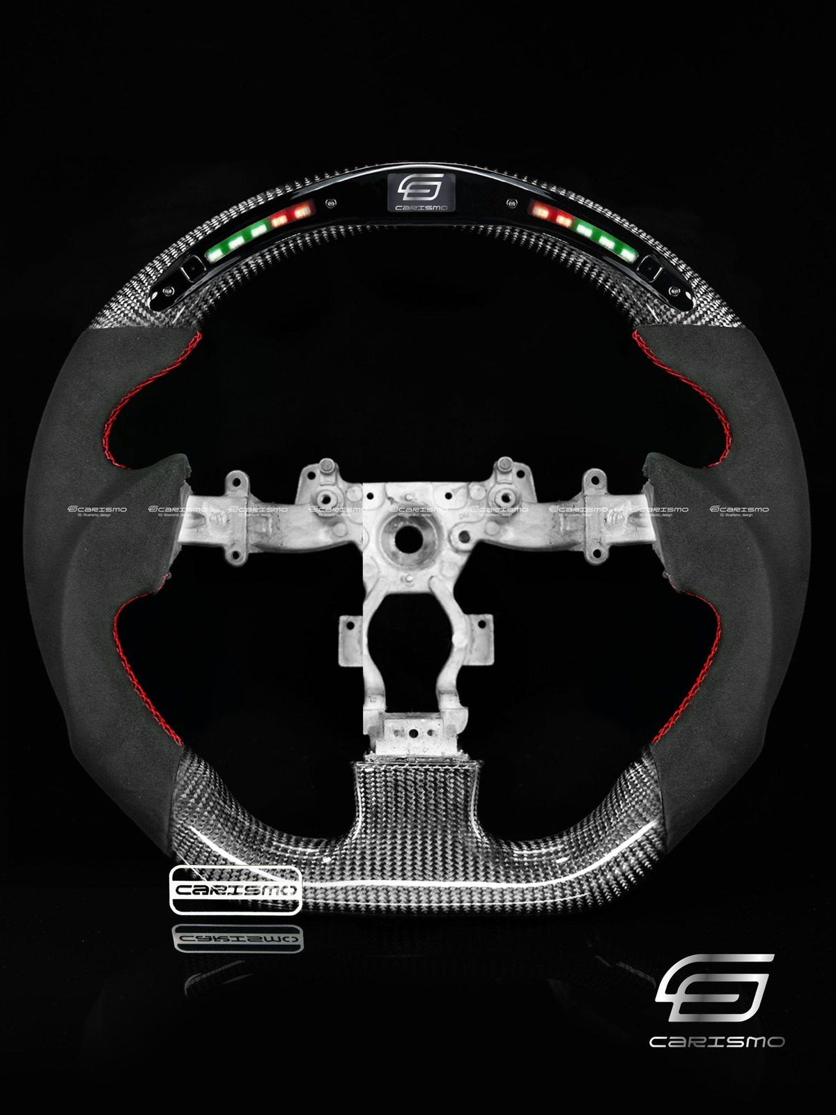 Carismo Steering Wheel For Nissan GT-R (R35 CBA & DBA) - Classic RPM LED - Gloss Carbon - Alcantara