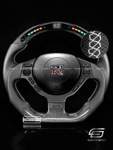 Carismo Steering Wheel For Nissan GT-R (R35 CBA & DBA) - Classic RPM LED - Gloss Carbon - Perforated Leather