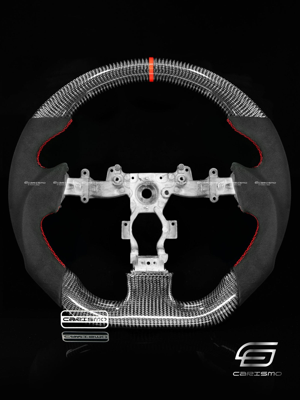 Carismo Steering Wheel For Nissan GT-R (R35 CBA & DBA) - Sport - Gloss Carbon - Alcantara