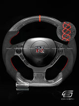 Carismo Steering Wheel For Nissan GT-R (R35 CBA & DBA) - Sport - Gloss Carbon - Alcantara