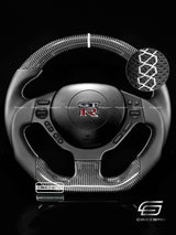 Carismo Steering Wheel For Nissan GT-R (R35 CBA & DBA) - Sport - Gloss Carbon - Perforated Leather
