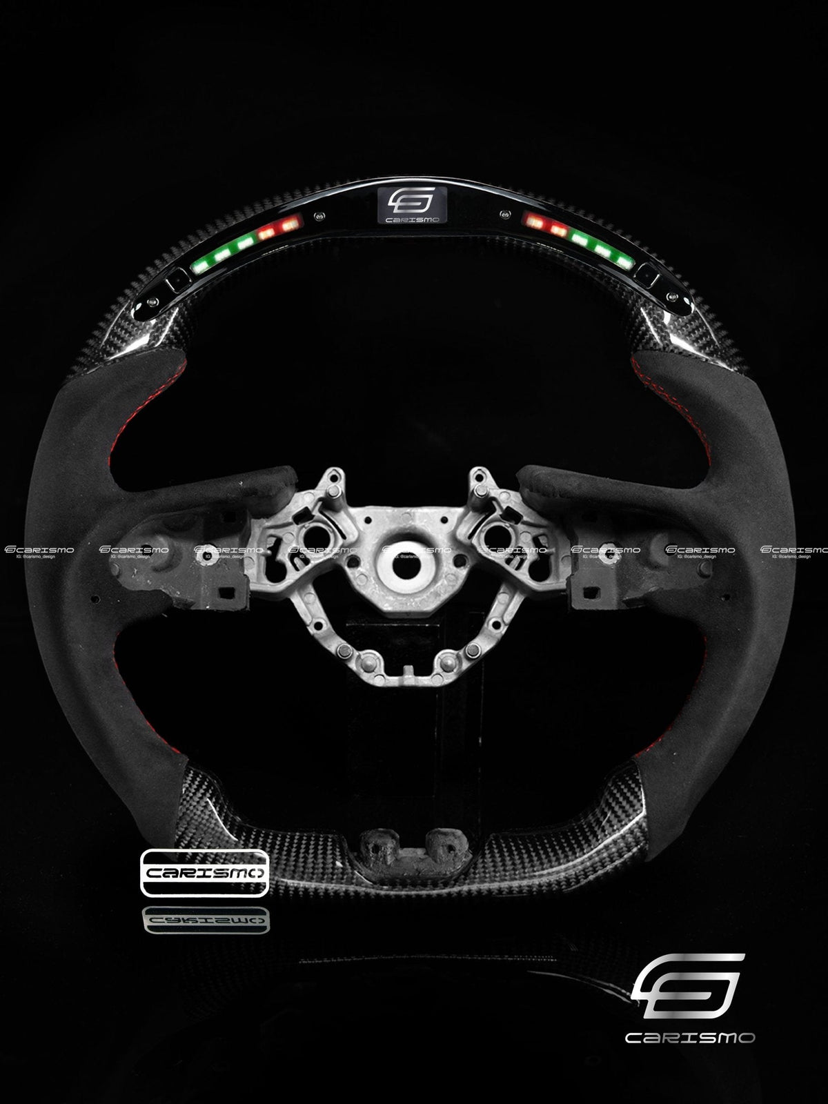 Carismo Steering Wheel For Nissan GT-R (R35 EBA) - Classic RPM LED - Gloss Carbon - Alcantara