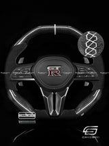Carismo Steering Wheel For Nissan GT-R (R35 EBA) - Signature - Gloss Carbon - Alcantara