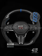 Carismo Steering Wheel For Nissan GT-R (R35 EBA) - Sport - Gloss Carbon - Alcantara