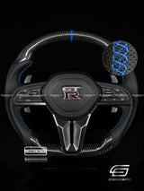 Carismo Steering Wheel For Nissan GT-R (R35 EBA) - Sport - Gloss Carbon - Perforated Leather