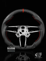 Carismo Steering Wheel For Porsche (991.2 Wheel) - Sport - Gloss Plain Carbon - Perforated Leather