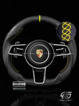 Carismo Steering Wheel For Porsche (991.2 Wheel) - Sport - Gloss Plain Carbon - Perforated Leather