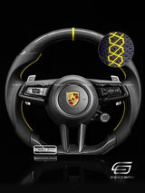 Carismo Steering Wheel For Porsche (992.1 Wheel) - Sport - Gloss Plain Carbon - Perforated Leather
