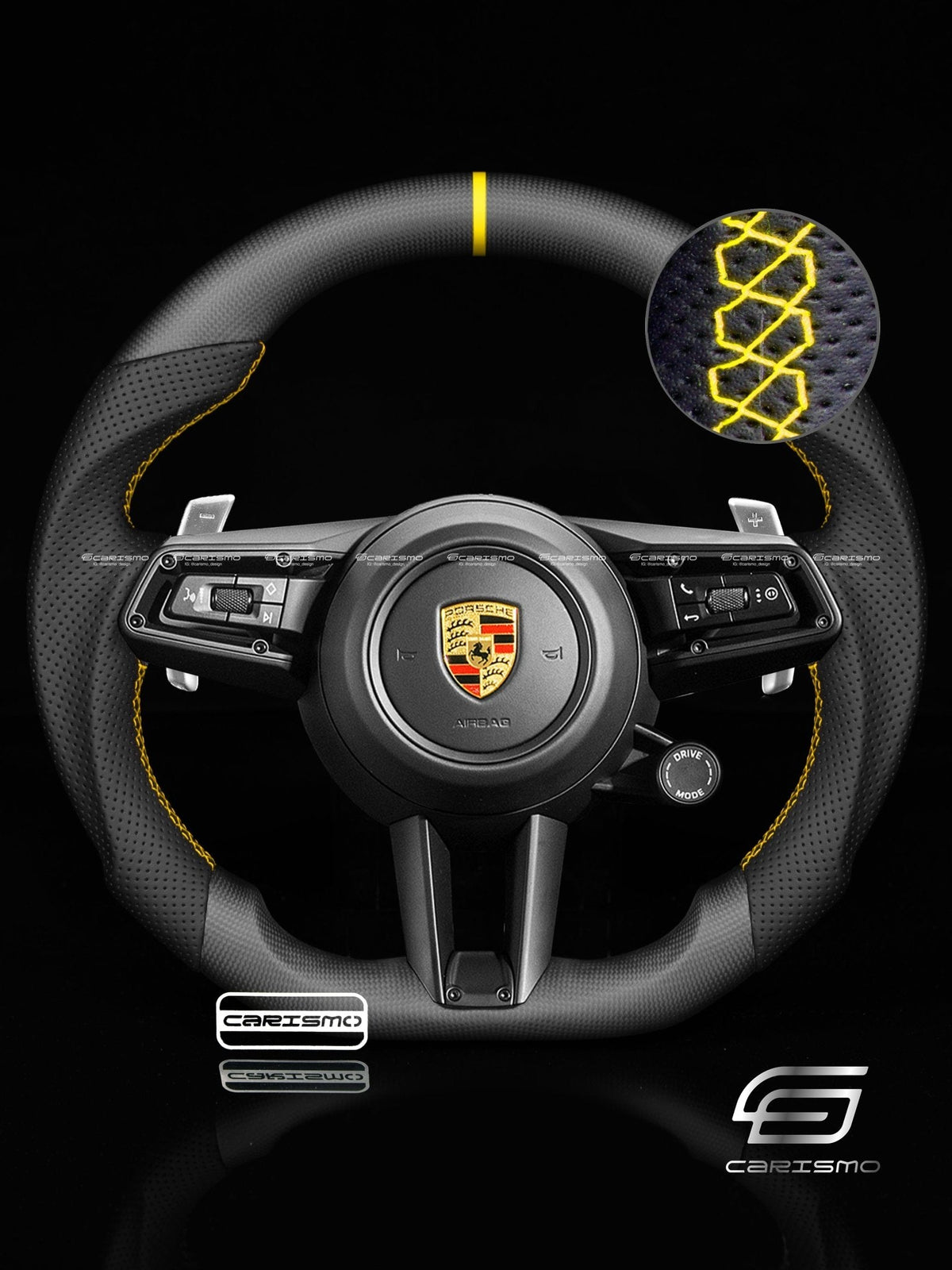 Carismo Steering Wheel For Porsche (992.1 Wheel) - Sport - Matte Plain Carbon - Perforated Leather