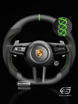 Carismo Steering Wheel For Porsche (992.1 Wheel) - Sport - Matte Plain Carbon - Perforated Leather