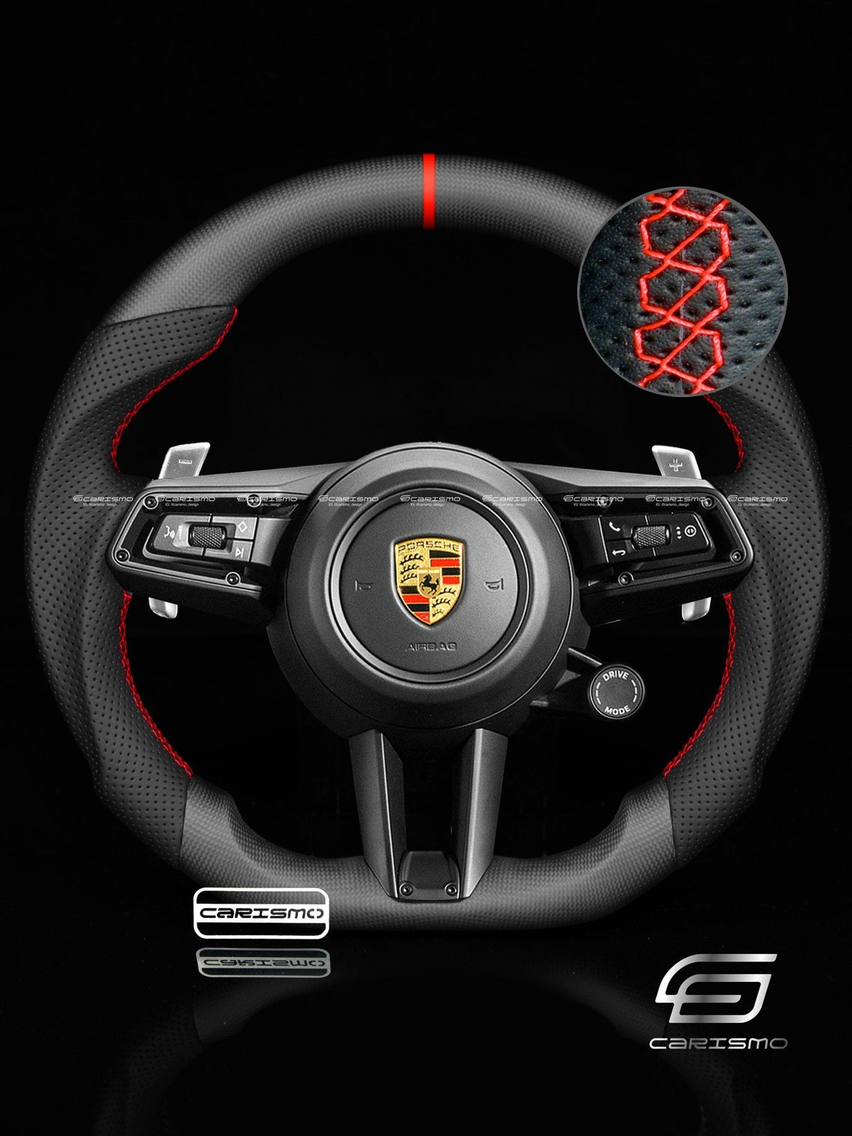 Carismo Steering Wheel For Porsche (992.1 Wheel) - Sport - Matte Plain Carbon - Perforated Leather